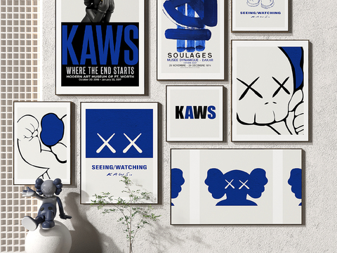 modern kaws cartoon decorative painting