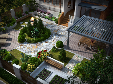 Modern Villa Courtyard