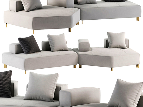 Bonaldo modern light gray corner sofa