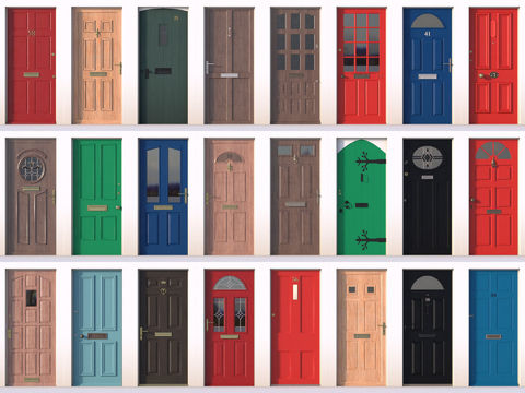 American style simple color solid wood flat door free