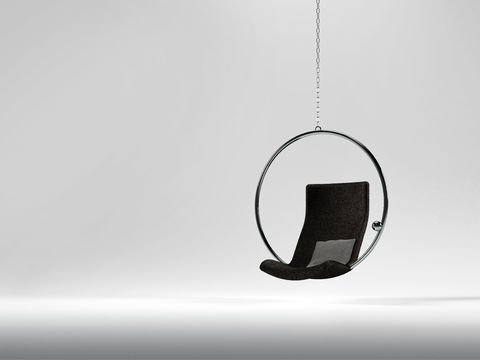 Modern Minimalist Stainless Steel Fabric Ring Hanging Chair Free