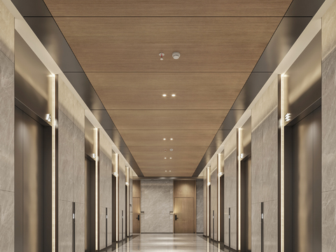 Hotel elevator hall Corridor