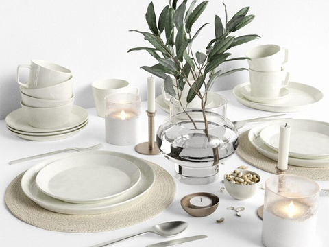 Modern dishes and tableware