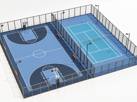 outdoor basketball court badminton court