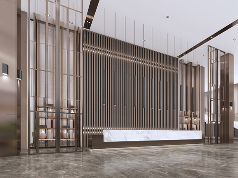 Modern Hotel Lobby Front Desk