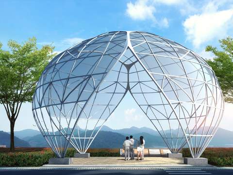 observation deck arched pavilion psd