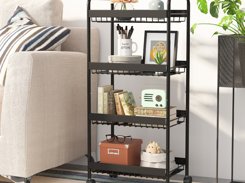 Modern four-story cart storage rack