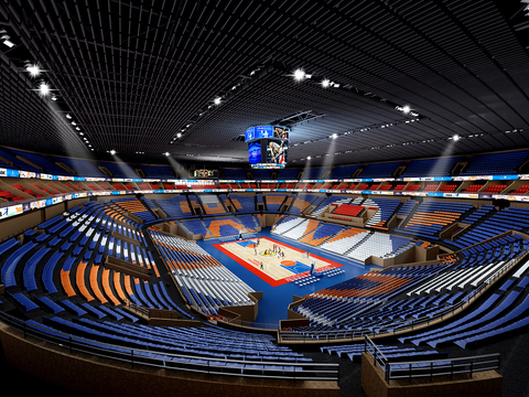 modern gymnasium basketball court