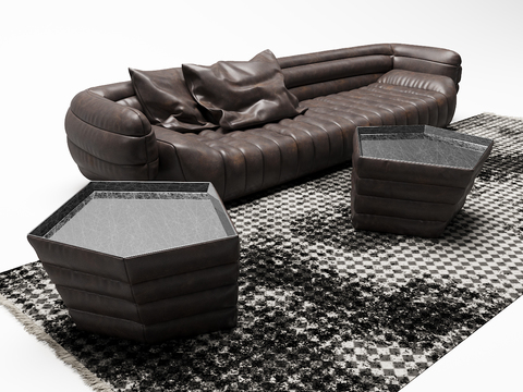 Italian baxter modern leather sofa coffee table combination