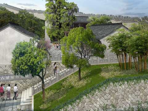 Chinese Ancient City Wall Museum psd