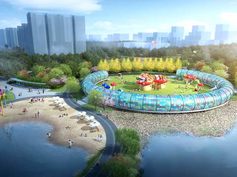 modern wetland playground park landscape psd