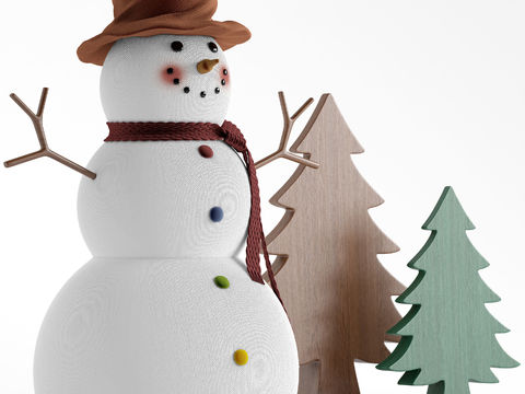 Modern Fabric Christmas Snowman Art Display