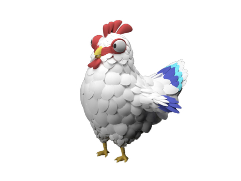 Modern cartoon chicken game animals