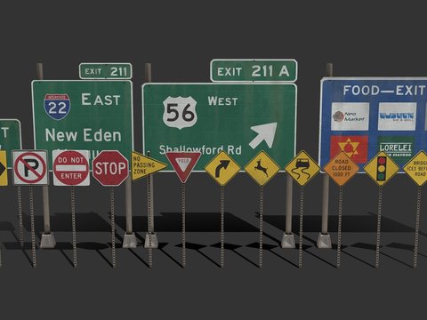 Modern signage road signs free