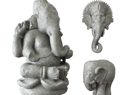 Southeast Asian Thai Stone Elephant