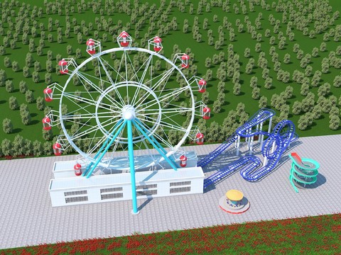 Ferris wheel roller coaster slide rides