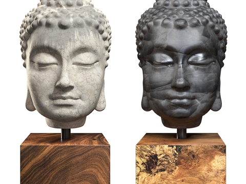 Modern Buddha Head Sculpture