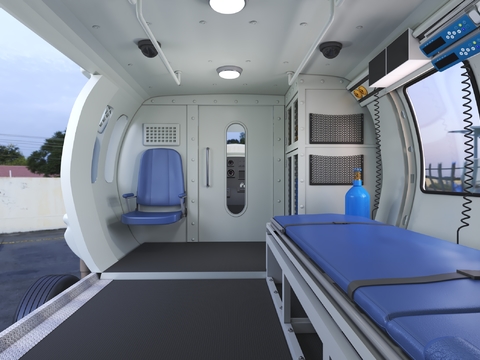 Medical rescue helicopter cabin