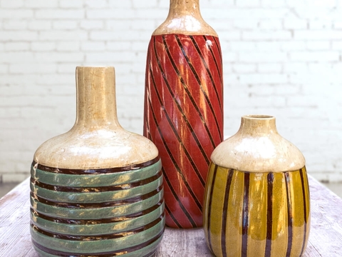 Southeast Asia striped ceramic ware