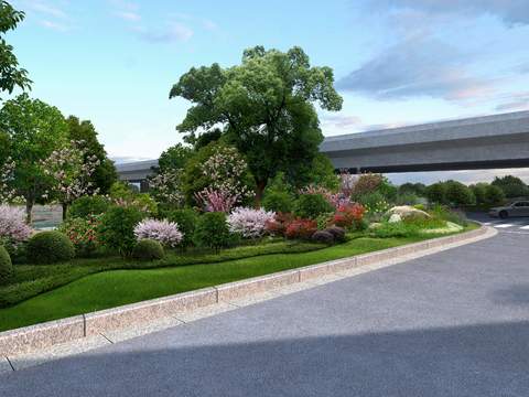 modern road park landscape psd