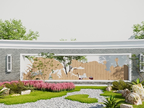 New Chinese landscape wall gardening sketch