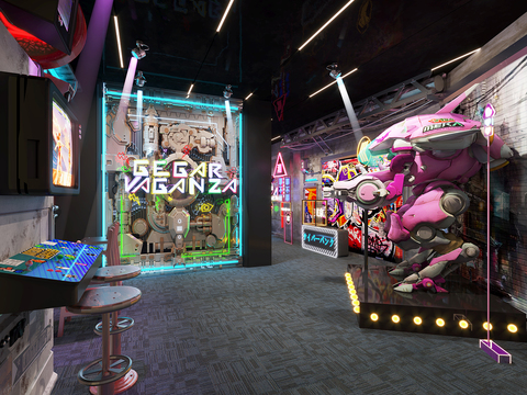 Industrial wind D.VA game hall