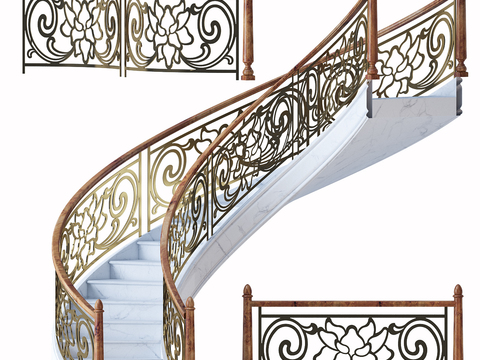 European-style stair guardrail