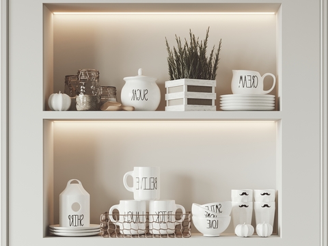 dishes cups condiment tableware