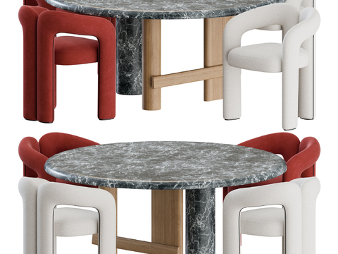 Cassina round dining table and chair