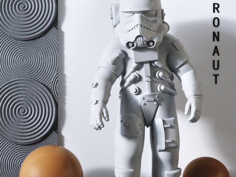 Modern Star Wars White Soldier Astronaut Sculpture