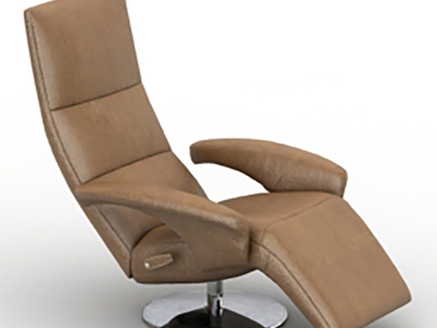 Modern Minimalist Leather Stainless Steel Recliner Free