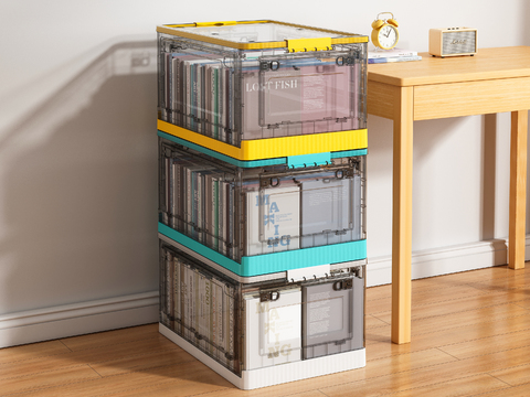 Transparent storage box book basket