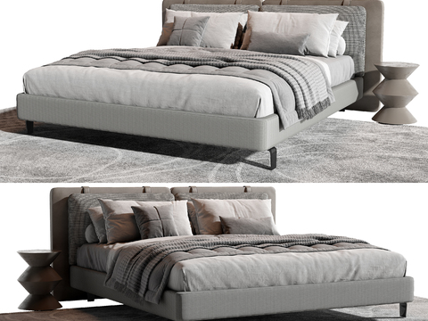 Molteni & C Modern Fabric Double Bed