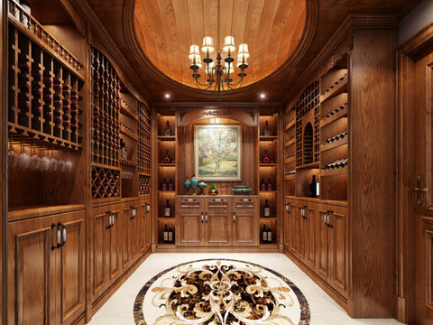 European-style Entry Luxury Wine Cellar Wine Room