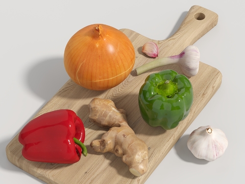 Modern ginger garlic onion cutting board