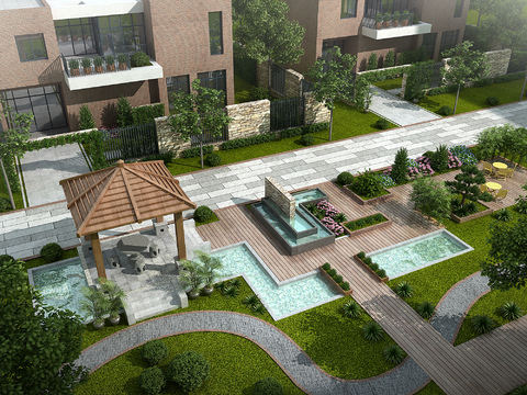 Modern residential landscape