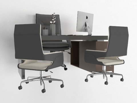 Modern office desks and chairs