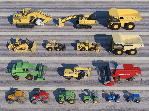 Construction machinery excavator bulldozer muck truck