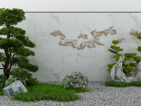 Courtyard wall landscape sketch