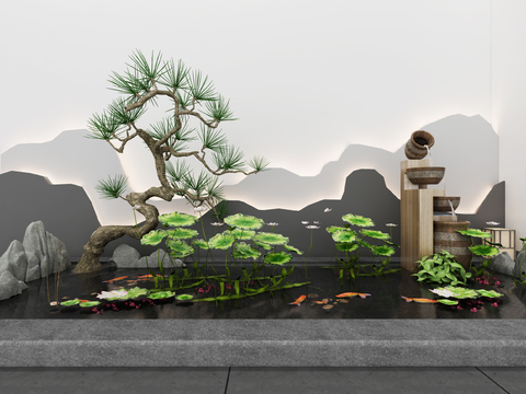 New Chinese Pine Lotus Pond rockery