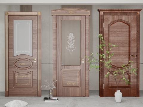 American solid wood door single door free