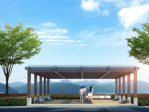 observation deck gazebo pavilion psd