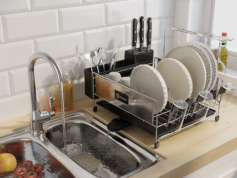 Sink dish knife holder