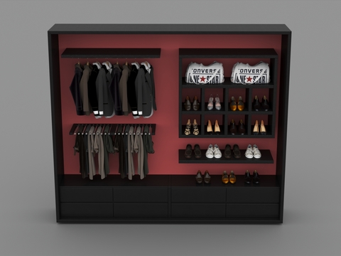 modern minimalist solid wood clothing display cabinet free