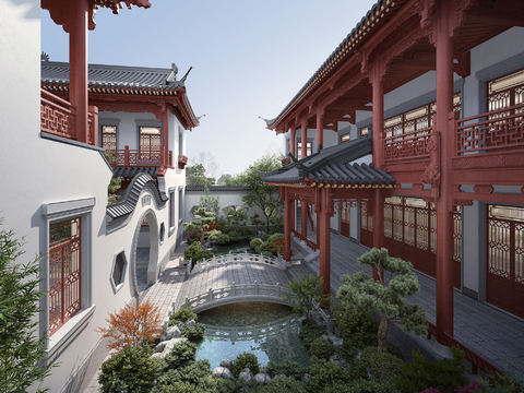 Chinese Ancient Building Atrium