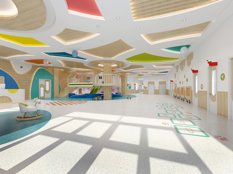 Modern Kindergarten Hall Corridor