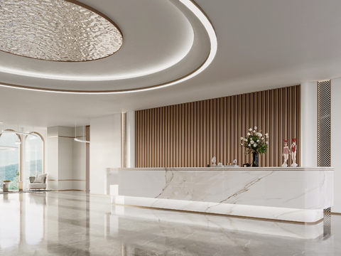 Modern Hotel Lobby Front Desk