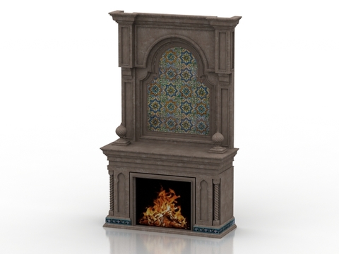 European classical marble carved lines fireplace free