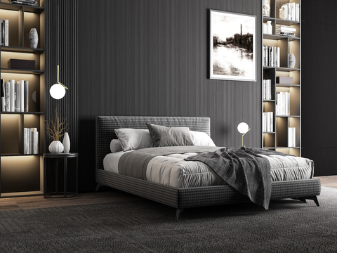 Meridiani modern high grade gray bedroom