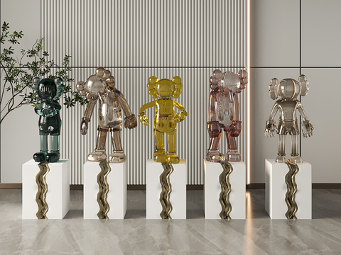 Modern acrylic kaws fashion sculpture ornaments